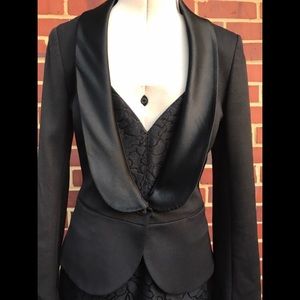 Theory Women’s Tuxedo Wool Satin Blazer - Sz P